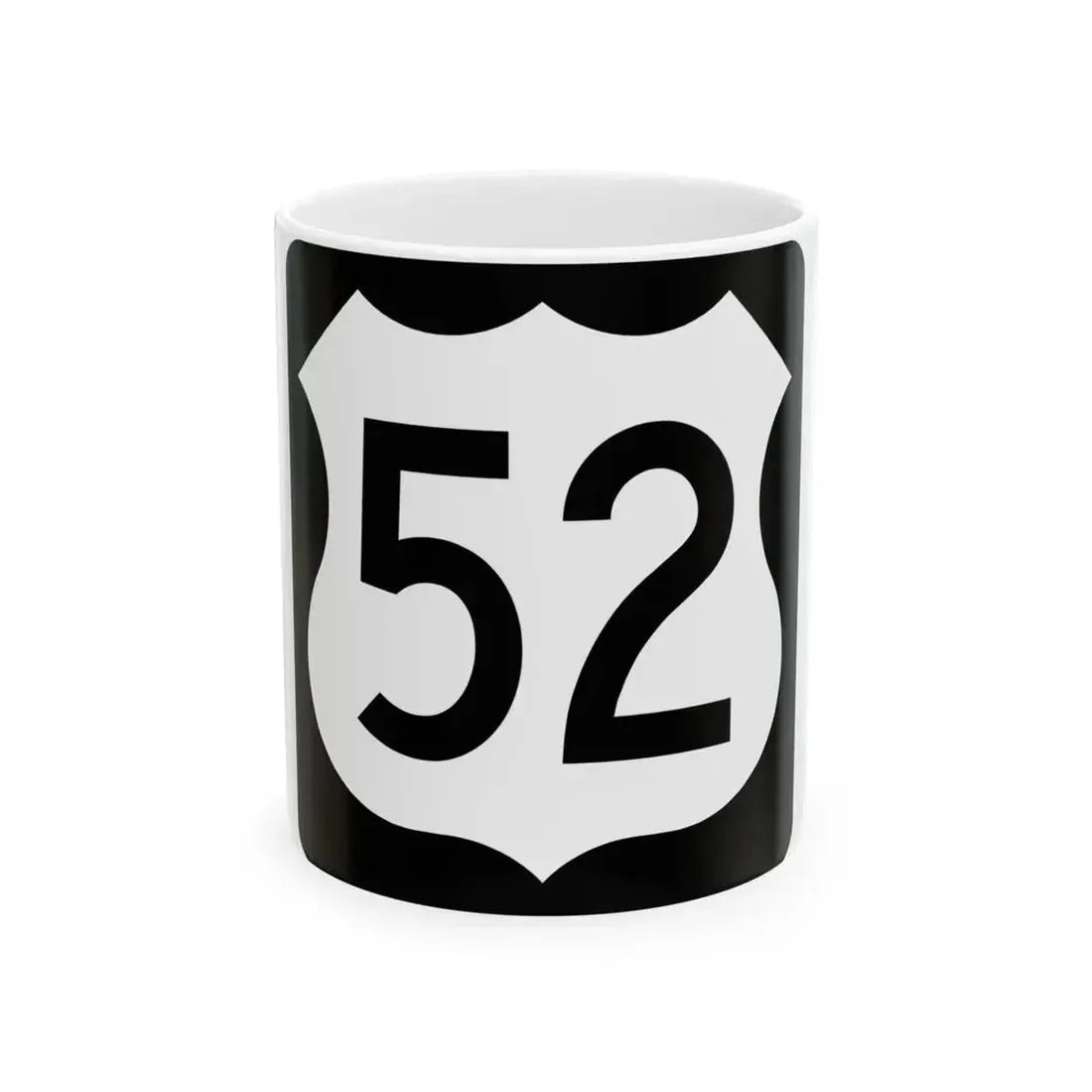 US 52 IA (Iowa) (Road Sign) White Coffee Mug 11oz - Go Mug Yourself