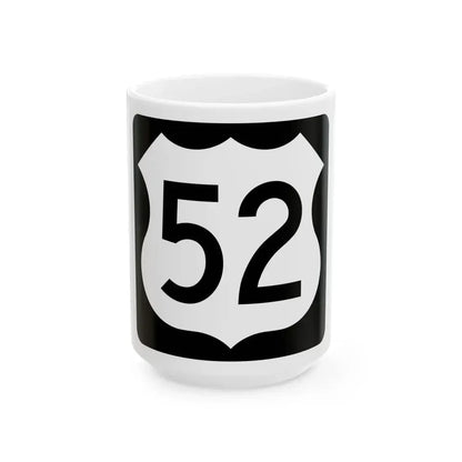 US 52 IA (Iowa) (Road Sign) White Coffee Mug 15oz - Go Mug Yourself