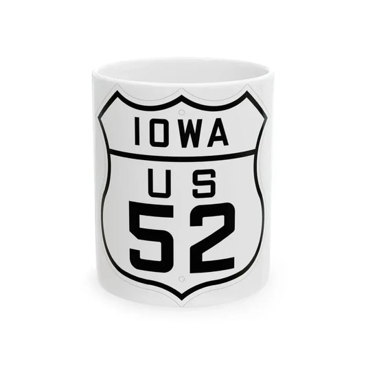 US 52 Iowa 1926 (Iowa) (Road Sign) White Coffee Mug 11oz - Go Mug Yourself