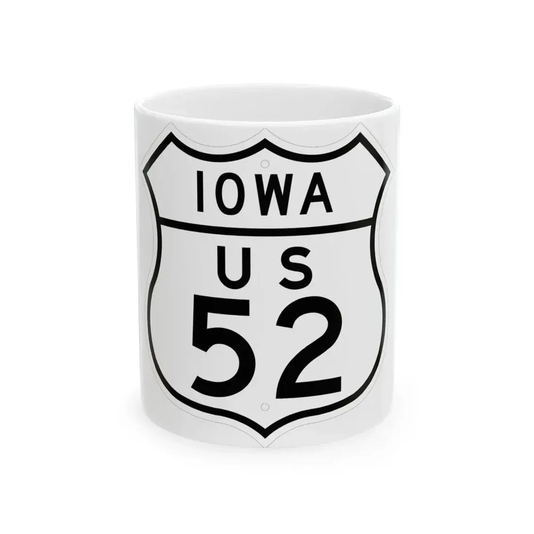 US 52 Iowa 1948 (Iowa) (Road Sign) White Coffee Mug 11oz - Go Mug Yourself