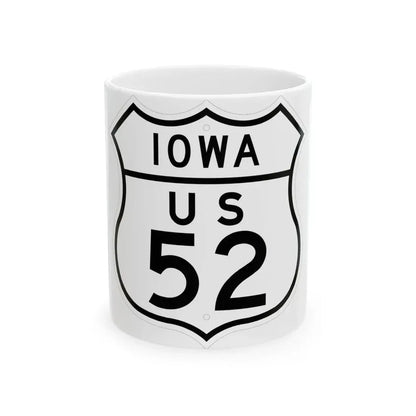 US 52 Iowa 1948 (Iowa) (Road Sign) White Coffee Mug 11oz - Go Mug Yourself