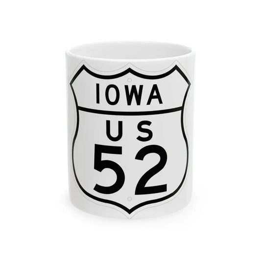 US 52 Iowa 1948 (Iowa) (Road Sign) White Coffee Mug 11oz - Go Mug Yourself
