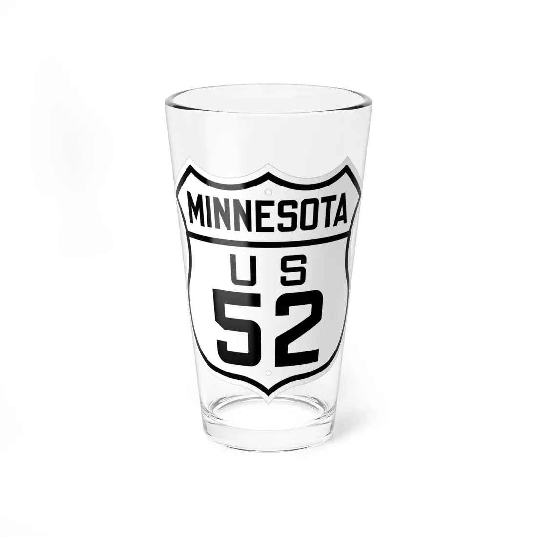 US 52 Minnesota 1926 (Minnesota) (Road Sign) Pint Glass 16oz 16oz - Go Mug Yourself