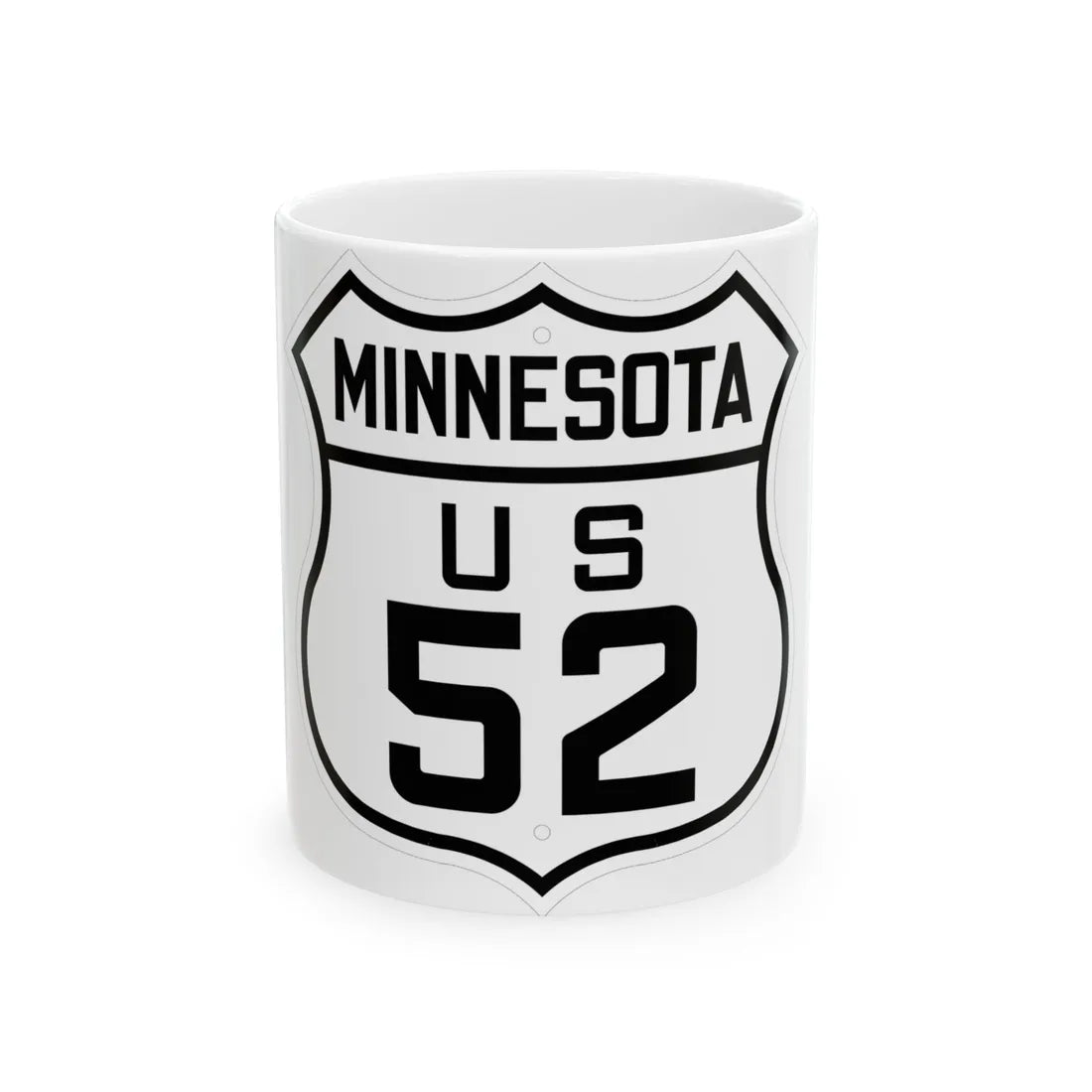 US 52 Minnesota 1926 (Minnesota) (Road Sign) White Coffee Mug 11oz - Go Mug Yourself
