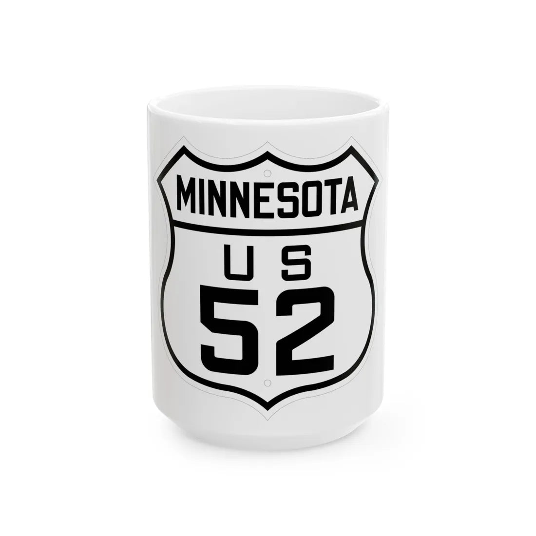 US 52 Minnesota 1926 (Minnesota) (Road Sign) White Coffee Mug 15oz - Go Mug Yourself