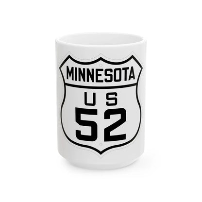 US 52 Minnesota 1926 (Minnesota) (Road Sign) White Coffee Mug 15oz - Go Mug Yourself