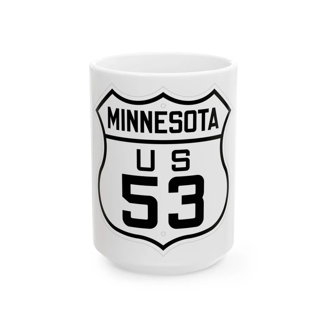 US 53 Minnesota 1926 (Minnesota) (Road Sign) White Coffee Mug 15oz - Go Mug Yourself