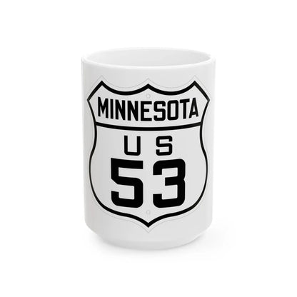 US 53 Minnesota 1926 (Minnesota) (Road Sign) White Coffee Mug 15oz - Go Mug Yourself