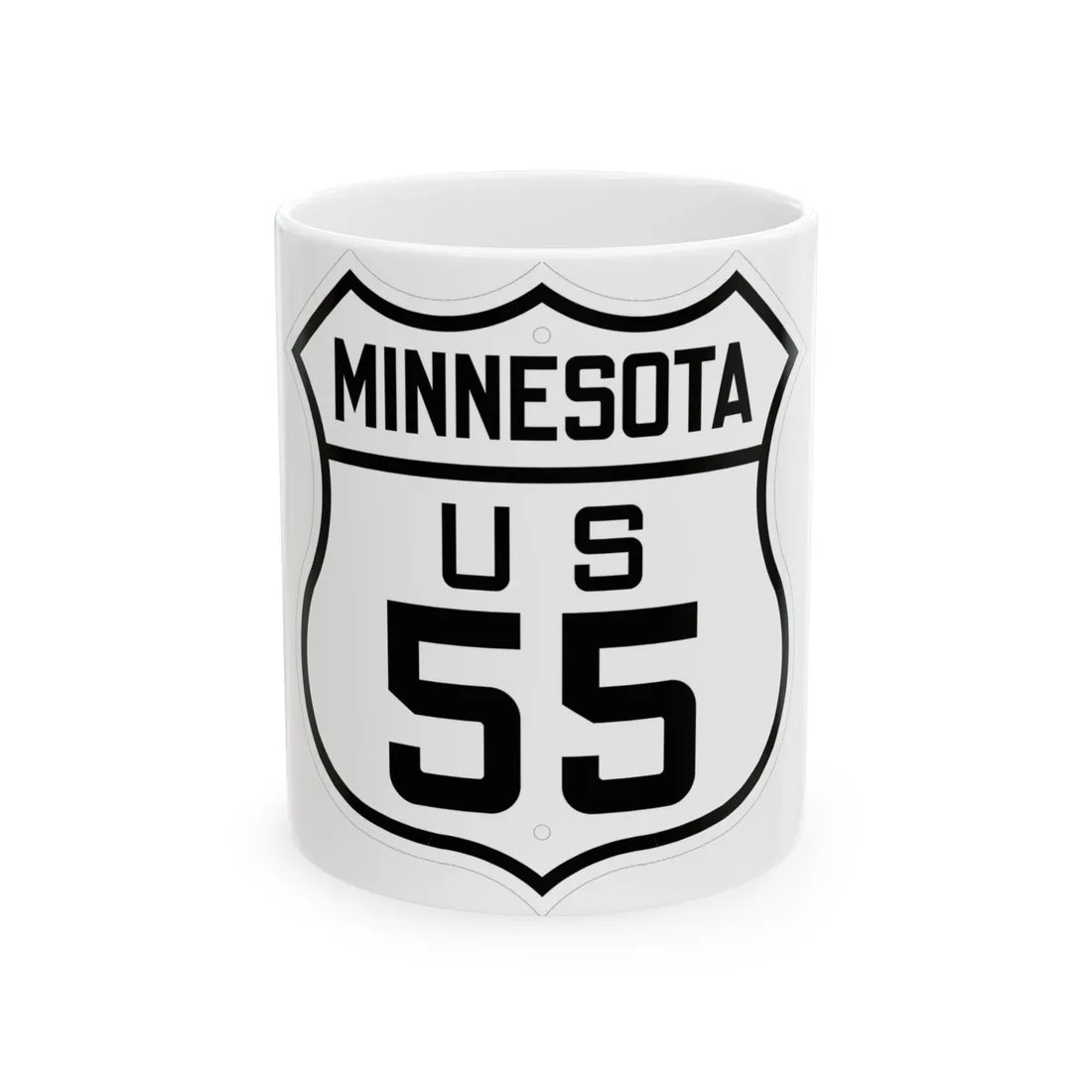 US 55 Minnesota 1926 (Minnesota) (Road Sign) White Coffee Mug 11oz - Go Mug Yourself