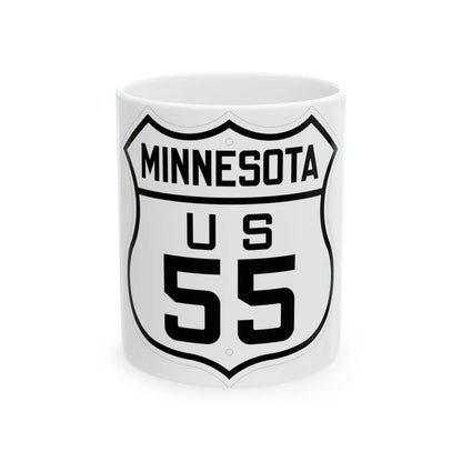 US 55 Minnesota 1926 (Minnesota) (Road Sign) White Coffee Mug 11oz - Go Mug Yourself
