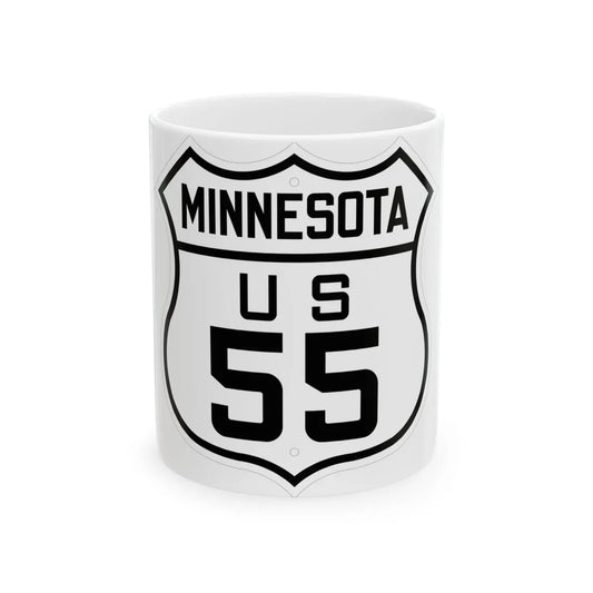 US 55 Minnesota 1926 (Minnesota) (Road Sign) White Coffee Mug 11oz - Go Mug Yourself