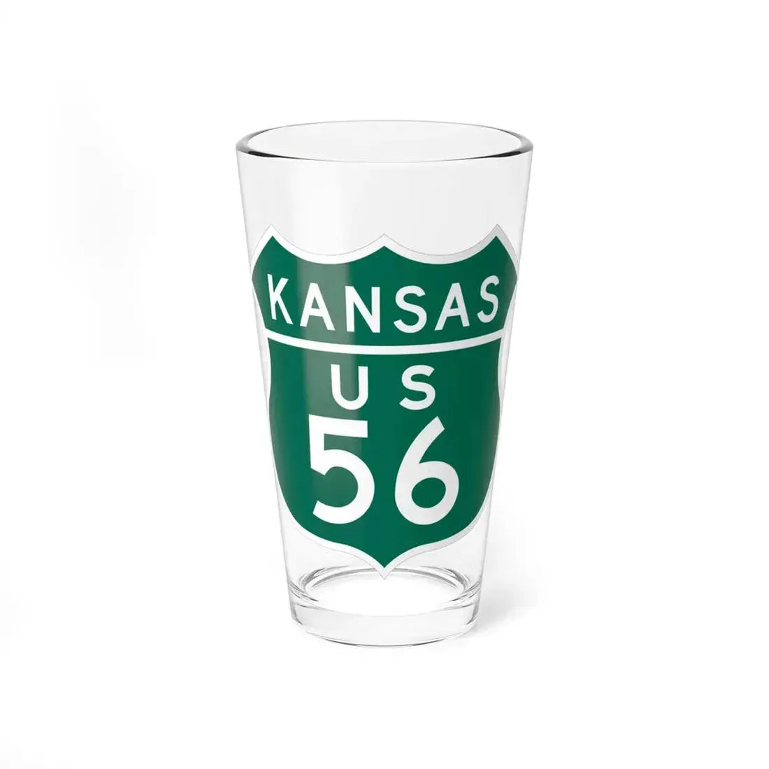 US 56 Kansas 1948 (Kansas) (Road Sign) Pint Glass 16oz 16oz - Go Mug Yourself