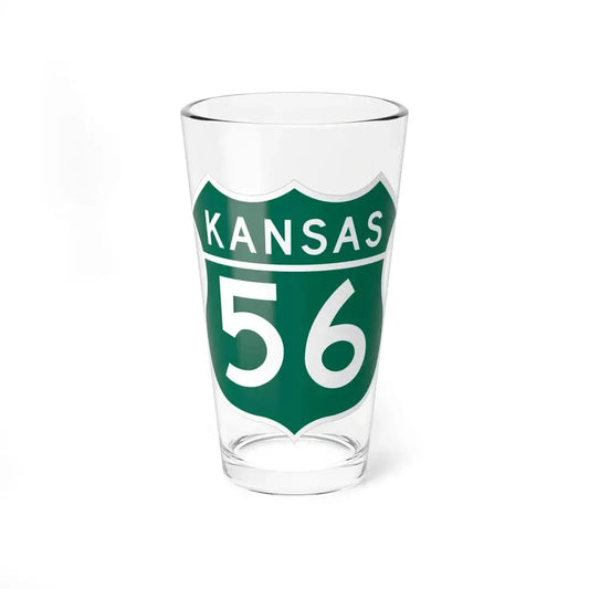 US 56 Kansas 1962 (Kansas) (Road Sign) Pint Glass 16oz 16oz - Go Mug Yourself