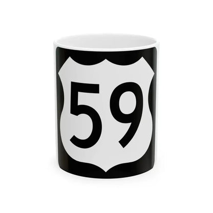 US 59 IA (Iowa) (Road Sign) White Coffee Mug 11oz - Go Mug Yourself