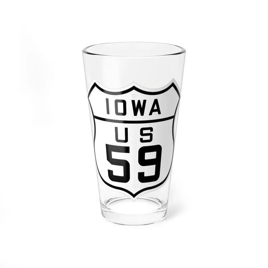 US 59 Iowa 1926 (Iowa) (Road Sign) Pint Glss 16oz 16oz - Go Mug Yourself