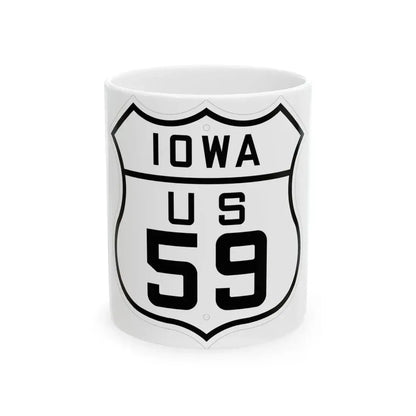 US 59 Iowa 1926 (Iowa) (Road Sign) White Coffee Mug 11oz - Go Mug Yourself