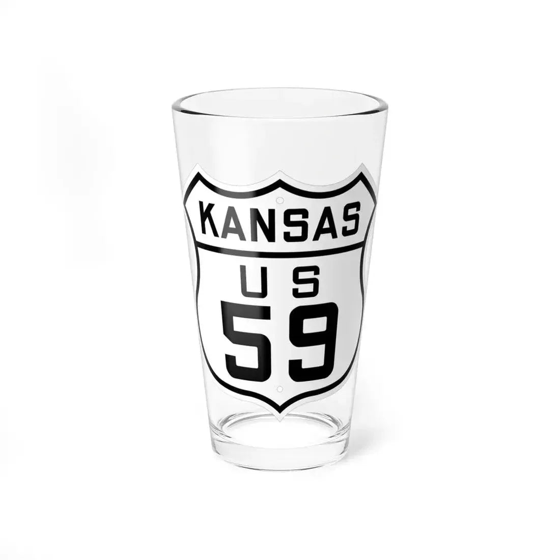 US 59 Kansas 1926 (Kansas) (Road Sign) Pint Glass 16oz 16oz - Go Mug Yourself