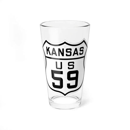 US 59 Kansas 1926 (Kansas) (Road Sign) Pint Glss 16oz 16oz - Go Mug Yourself
