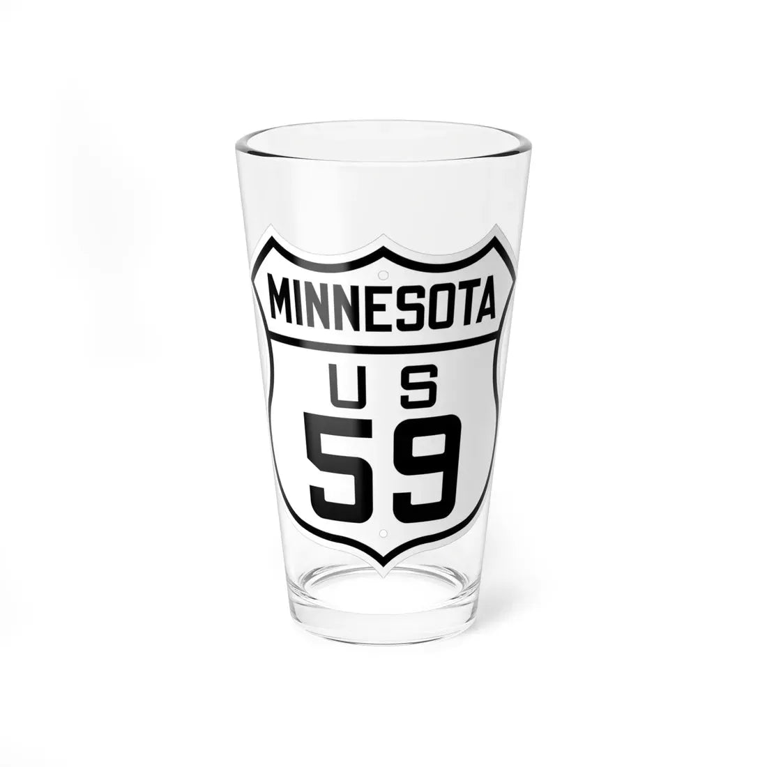 US 59 Minnesota 1926 (Minnesota) (Road Sign) Pint Glass 16oz 16oz - Go Mug Yourself
