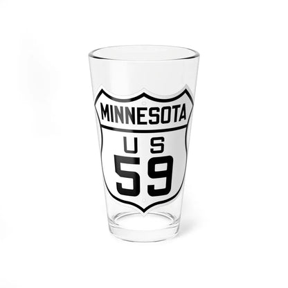 US 59 Minnesota 1926 (Minnesota) (Road Sign) Pint Glass 16oz 16oz - Go Mug Yourself