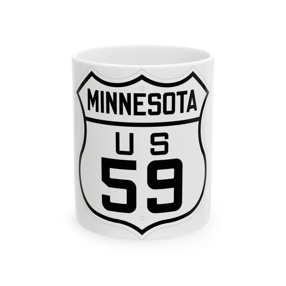 US 59 Minnesota 1926 (Minnesota) (Road Sign) White Coffee Mug 11oz - Go Mug Yourself