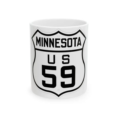 US 59 Minnesota 1926 (Minnesota) (Road Sign) White Coffee Mug 11oz - Go Mug Yourself