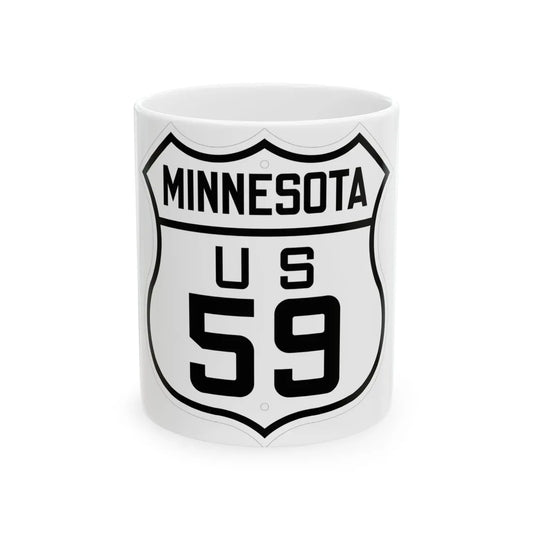 US 59 Minnesota 1926 (Minnesota) (Road Sign) White Coffee Mug 11oz - Go Mug Yourself