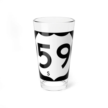 US 59-S (Texas) (Road Sign) Pint Glass 16oz 16oz - Go Mug Yourself