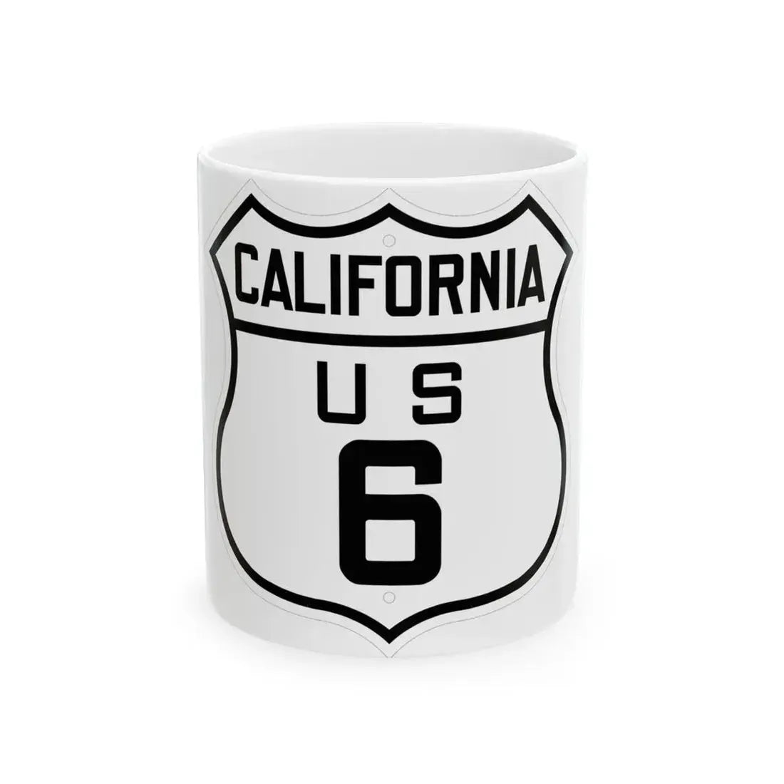 US 6 California 1926 (California) (Road Sign) White Coffee Mug 11oz - Go Mug Yourself