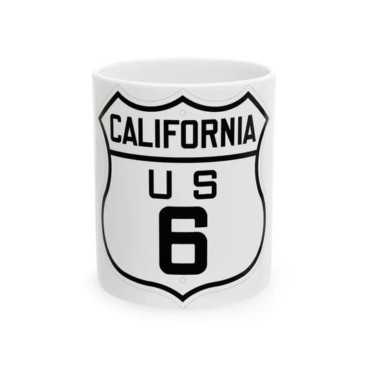 US 6 California 1926 (California) (Road Sign) White Coffee Mug 11oz - Go Mug Yourself