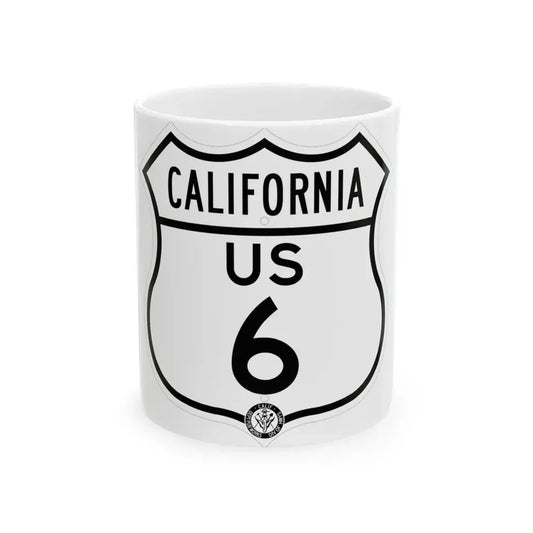 US 6 California 1948 (California) (Road Sign) White Coffee Mug 11oz - Go Mug Yourself