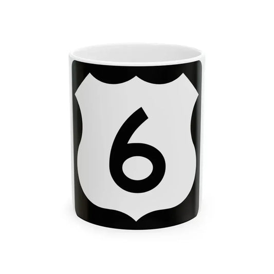 US 6 IA (Iowa) (Road Sign) White Coffee Mug 11oz - Go Mug Yourself