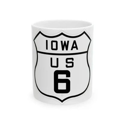 US 6 Iowa 1926 (Iowa) (Road Sign) White Coffee Mug 11oz - Go Mug Yourself