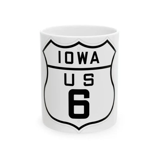 US 6 Iowa 1926 (Iowa) (Road Sign) White Coffee Mug 11oz - Go Mug Yourself