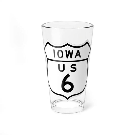 US 6 Iowa 1948 (Iowa) (Road Sign) Pint Glss 16oz 16oz - Go Mug Yourself