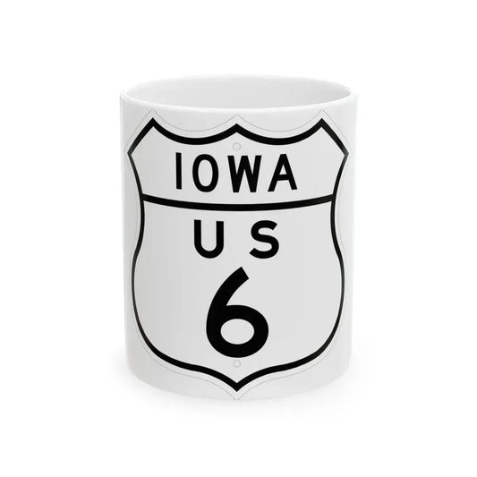 US 6 Iowa 1948 (Iowa) (Road Sign) White Coffee Mug 11oz - Go Mug Yourself
