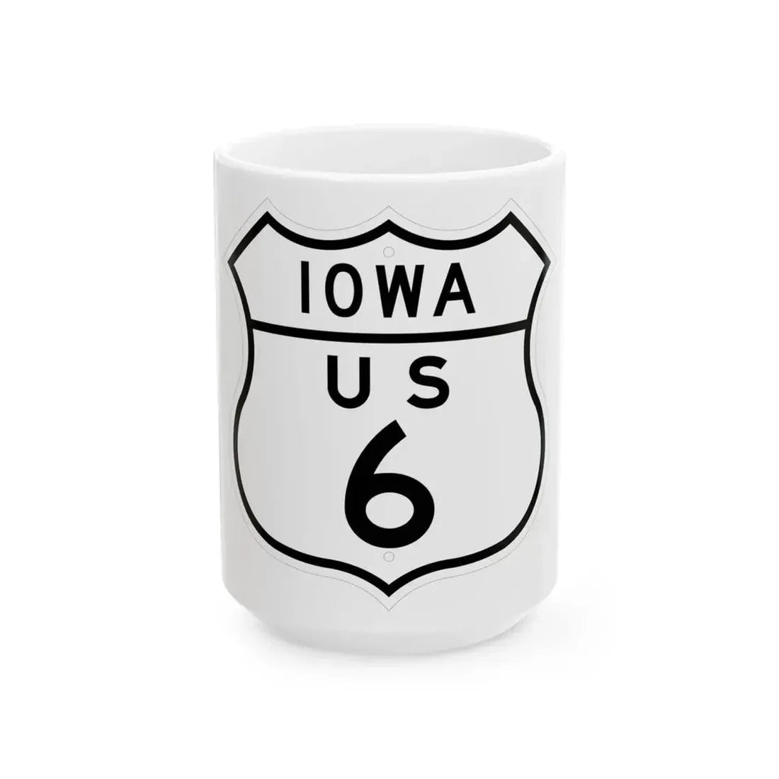 US 6 Iowa 1948 (Iowa) (Road Sign) White Coffee Mug 15oz - Go Mug Yourself