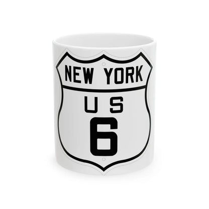 US 6 New York 1926 (New York) (Road Sign) White Coffee Mug 11oz - Go Mug Yourself