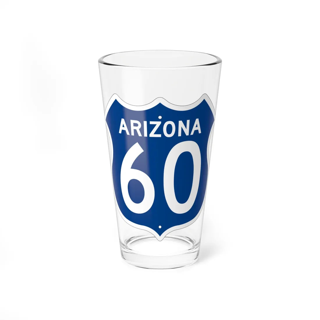 US 60 Arizona 1956 West (Arizona) (Road Sign) Pint Glass 16oz 16oz - Go Mug Yourself