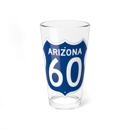 US 60 Arizona 1956 West (Arizona) (Road Sign) Pint Glass 16oz 16oz - Go Mug Yourself