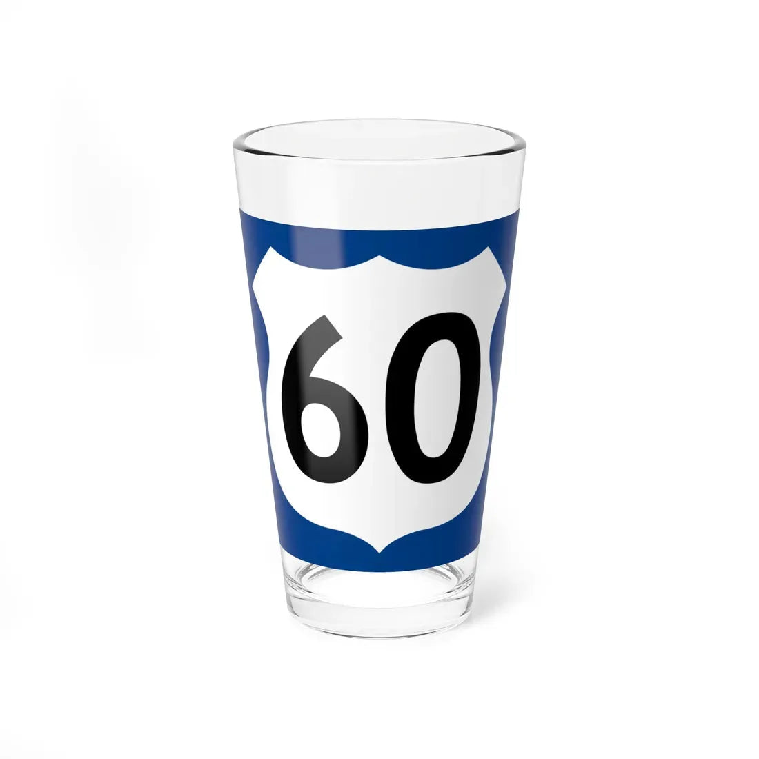 US 60 AZ 1960 west (Arizona) (Road Sign) Pint Glass 16oz 16oz - Go Mug Yourself