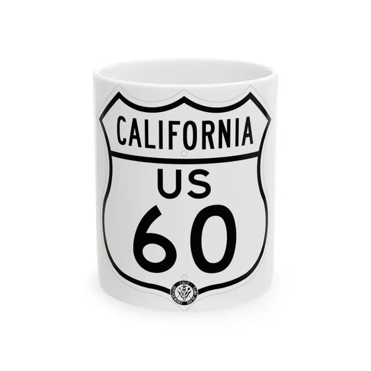 US 60 California 1948 (California) (Road Sign) White Coffee Mug 11oz - Go Mug Yourself