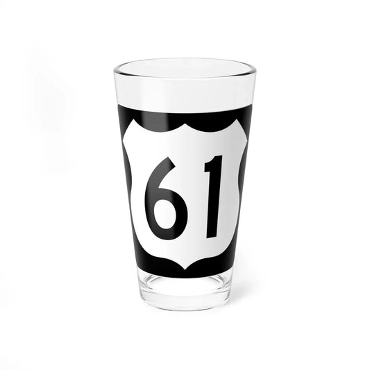 US 61 IA (Iowa) (Road Sign) Pint Glass 16oz 16oz - Go Mug Yourself