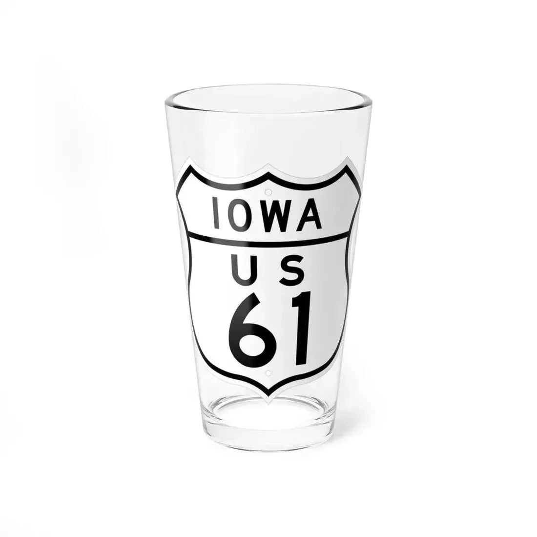 US 61 Iowa 1948 (Iowa) (Road Sign) Pint Glass 16oz 16oz - Go Mug Yourself