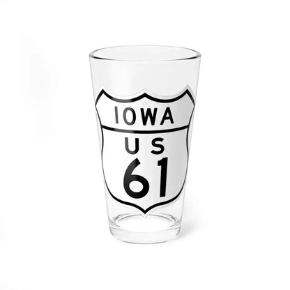 US 61 Iowa 1948 (Iowa) (Road Sign) Pint Glass 16oz 16oz - Go Mug Yourself
