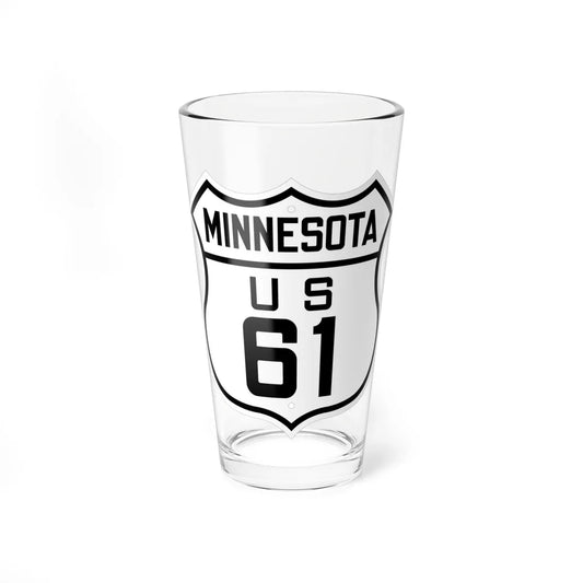 US 61 Minnesota 1926 (Minnesota) (Road Sign) Pint Glss 16oz 16oz - Go Mug Yourself