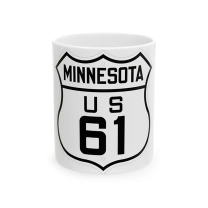 US 61 Minnesota 1926 (Minnesota) (Road Sign) White Coffee Mug 11oz - Go Mug Yourself