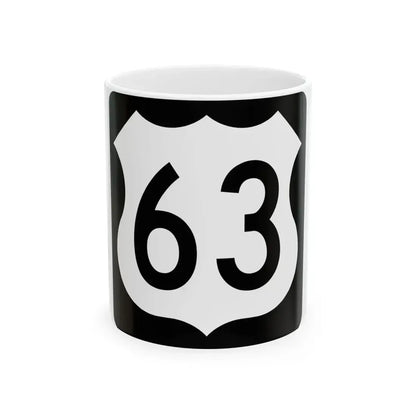US 63 IA (Iowa) (Road Sign) White Coffee Mug 11oz - Go Mug Yourself