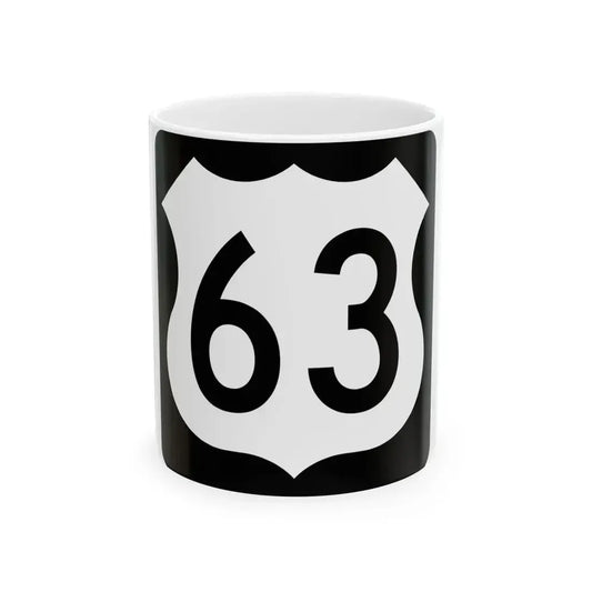 US 63 IA (Iowa) (Road Sign) White Coffee Mug 11oz - Go Mug Yourself