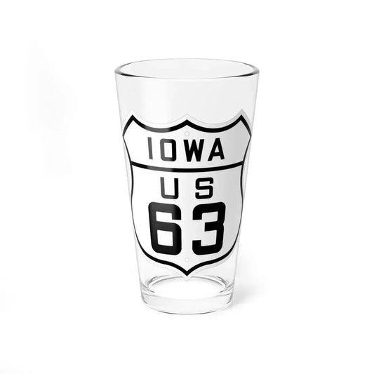 US 63 Iowa 1926 (Iowa) (Road Sign) Pint Glass 16oz 16oz - Go Mug Yourself